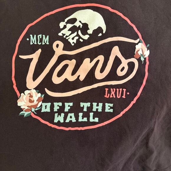 Black vans off the wall medium black crop t shirt - Picture 2 of 4